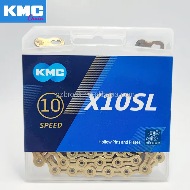 Цепь велосипедная KMC X10SL оригинальная цепь для горных и шоссейных велосипедов Shimano 10 скоростей 116L