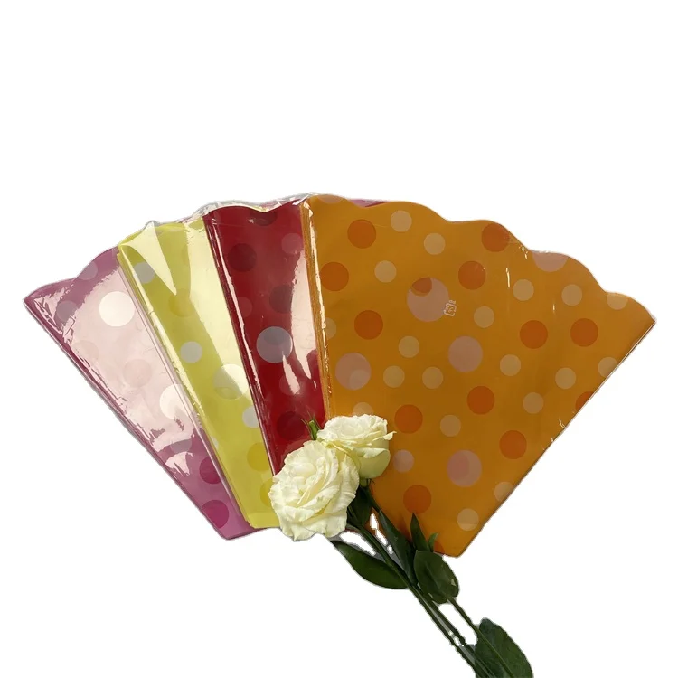 Promotional exquisite plastic simple bouquet bag multicolor flower packaging bag