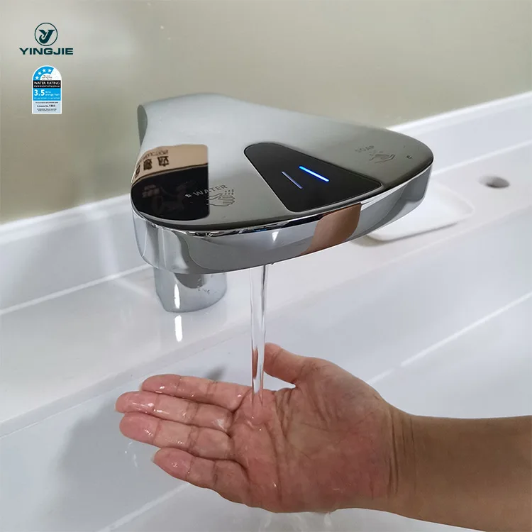 bathroom touch free 2 in1 laser sensor brass soap dispenser deck mounted automatic basin faucet