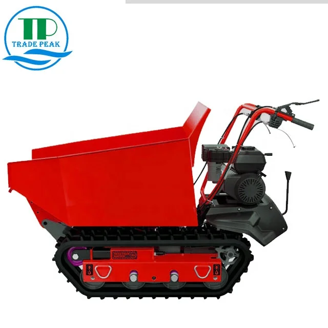 Gasoline Engine Powered Rubber Track Mini Cart Transporter Crawler Mini Dumper