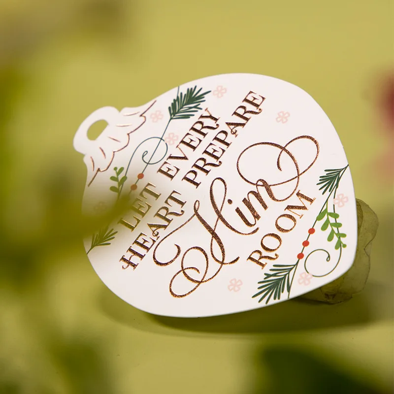 Custom Special Shape Black Foil Text Color Hang Tag For Decoration