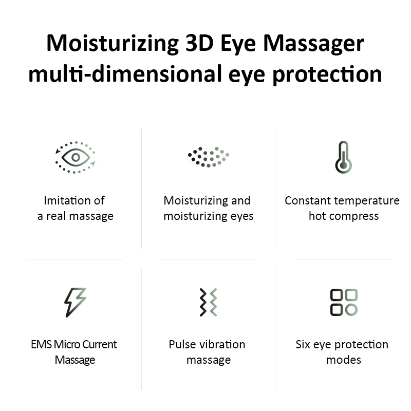 High frequency eyes care device vibration bluetooth ems eye massager steam massager eye mask