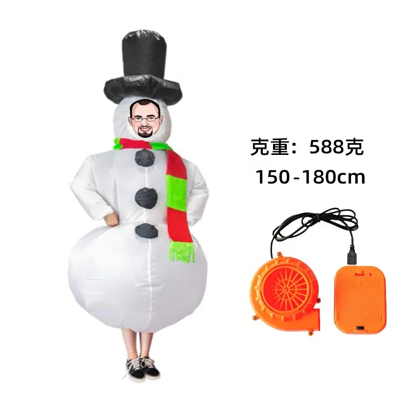 Inflatable Christmas Santa Claus Penguin Gingerbread Man Snowman Deer Costume Adult