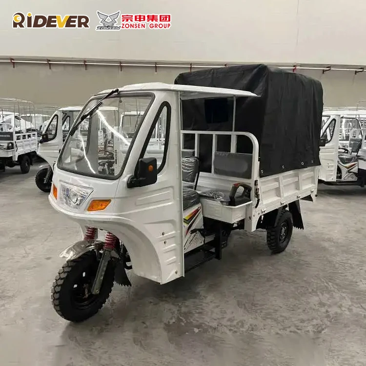 Пассажир Zongshen Hongyun CQ1 бензин Южная Америка 200cc перевозка грузовой трехколесный велосипед водяной крутой моторизованный