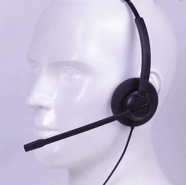 Hearing Protection Over-Ear Corded Business Headset with Mic Noise Cancelling Call Center QD Headsets