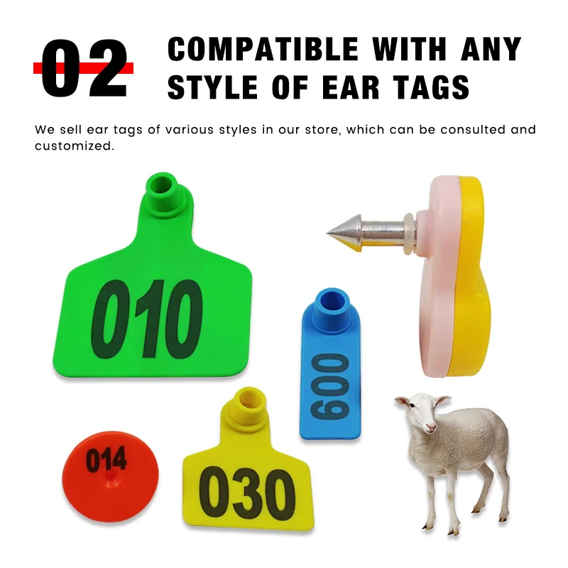 500 Pcs Sheep Temperature Sensing Ear Tag Animal Earmark Automatic Fever Measurement Cattle Fever Heating Ear Label Farm Marker