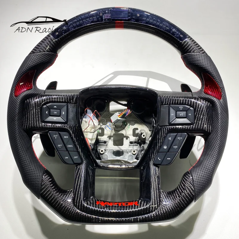 Carbon Fiber LED Steering Wheel For FORD Shelby F-150 Raptor