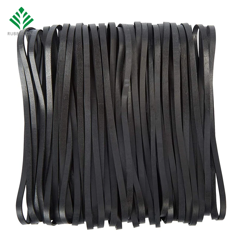 Manufacturers Customized Flat Length 12 inch  Printed White Black Elastic Rubber Band