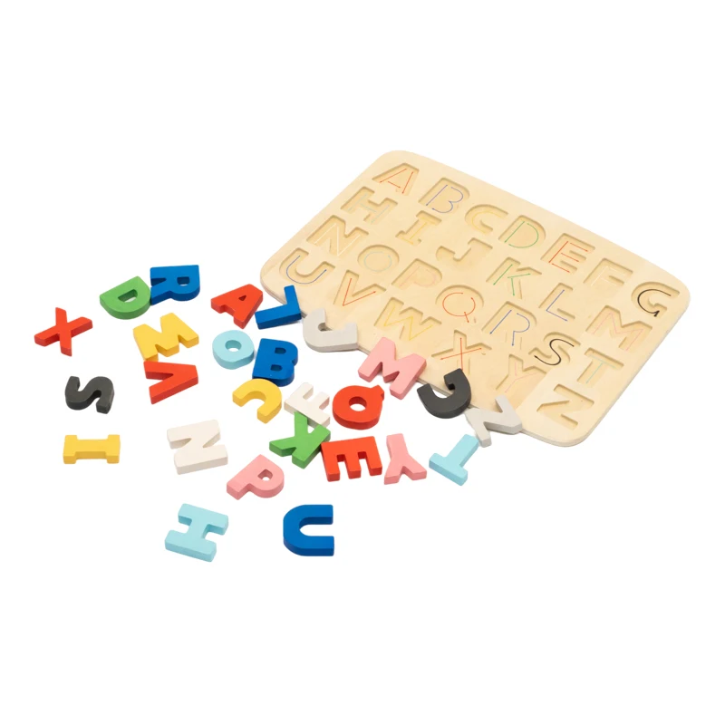 KIU Preschool Wooden Alphabet Puzzles Abc Puzzle Board Letter Puzzle board Toddlers Educational Learning Letters Toy