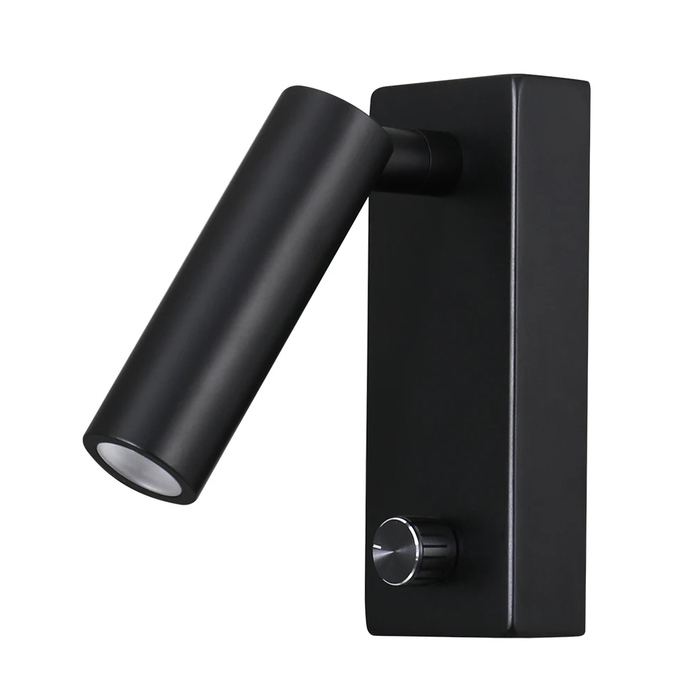 Wall Mounted Reading Lamp Headboard Bedside Light with Twist Switch/Dimmable/Adjustable Arm/Surface/3000K LED 5W