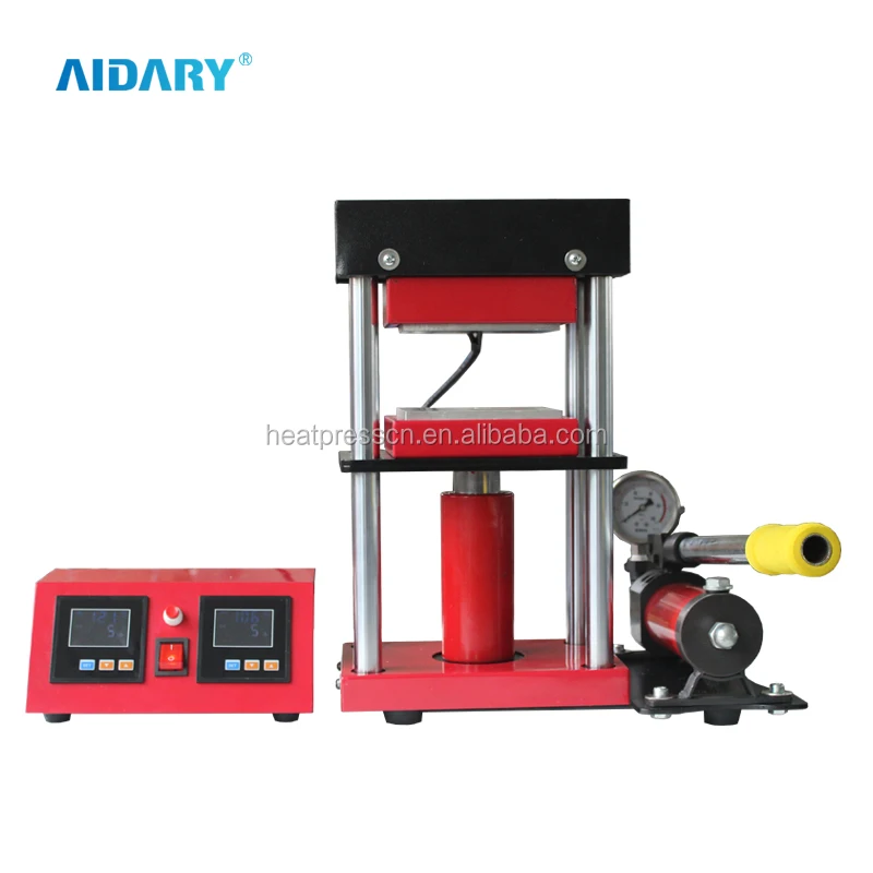 AIDARY 15ton Manual Type Hydraulic High Pressure Dual Heating Oil Press Machine CE Provided Pneumatic 65 Flatbed Printer 10*15CM