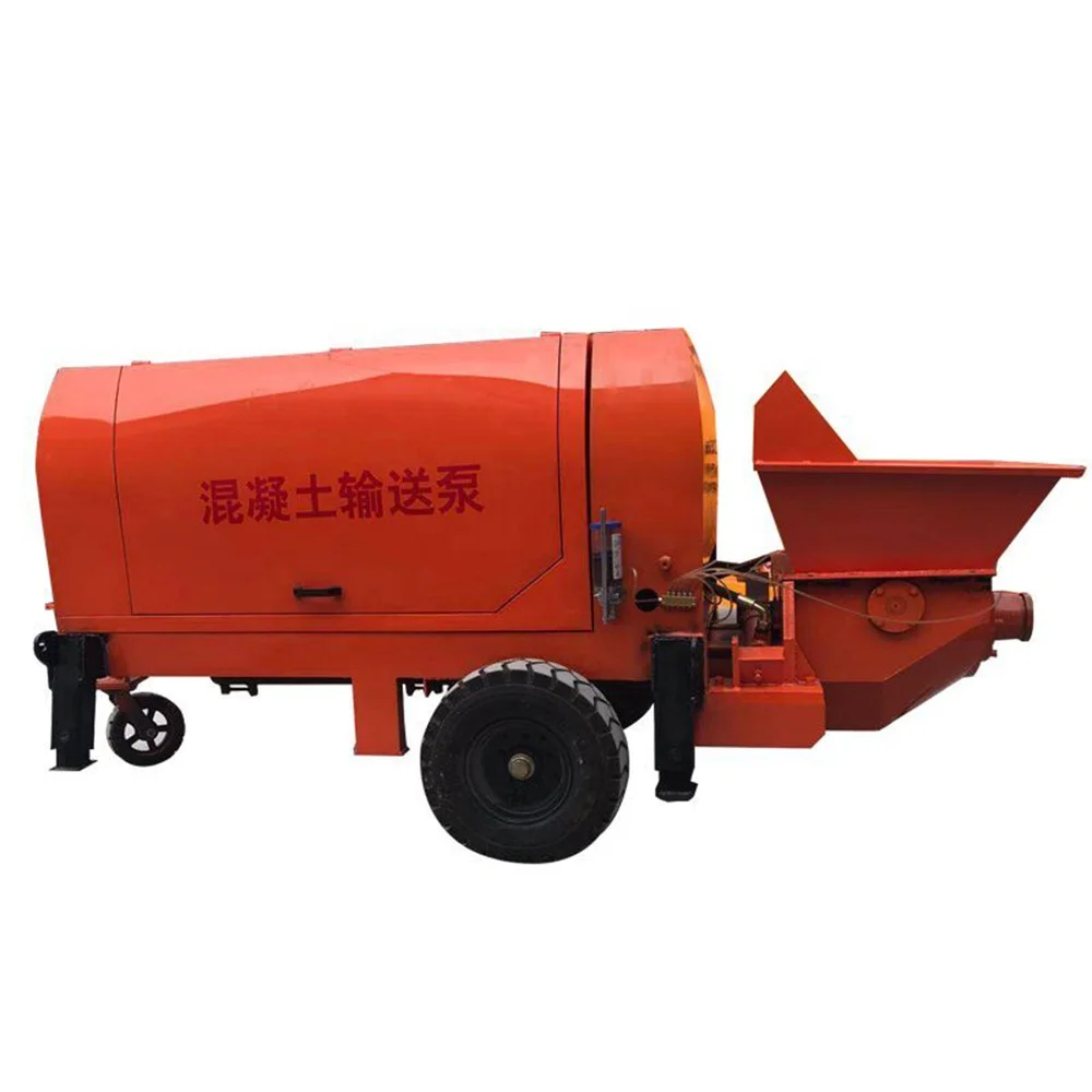 Небольшой дизельный портативный бетононасос Китай двигатель небольшие мобильные насосы для доставки бетона
