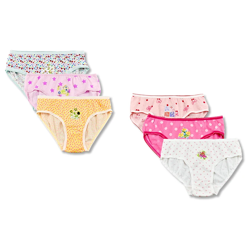 Factory Wholesale Girls 6 Pack Fine Panties Calcinha Infantil