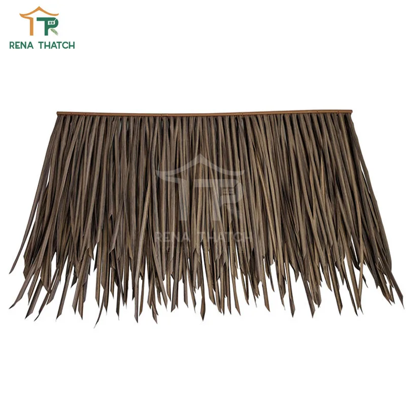 Plastic artificial roof Nylon Polyamide synthetic thatch roof panels with fire resistant UV protection