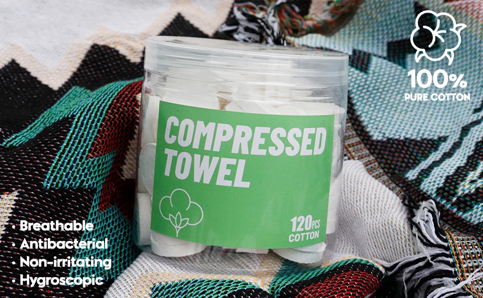 100 Pcs Disposable Mini Compressed Cotton Towel Coin Tissue Towels for Travel Daily Use