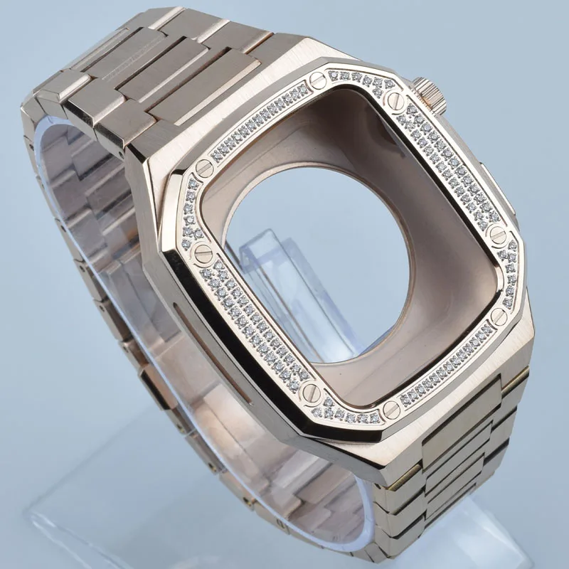 Newest Luxury Diamond Case 44mm Stainless Steel Smart Watch Case for Iwatch Series 6/5/4/SE