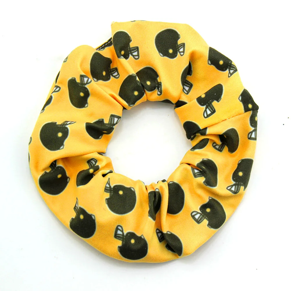 5.5' sport hair scrunchies black gold yellow elastic hair pony for girl hair accessories