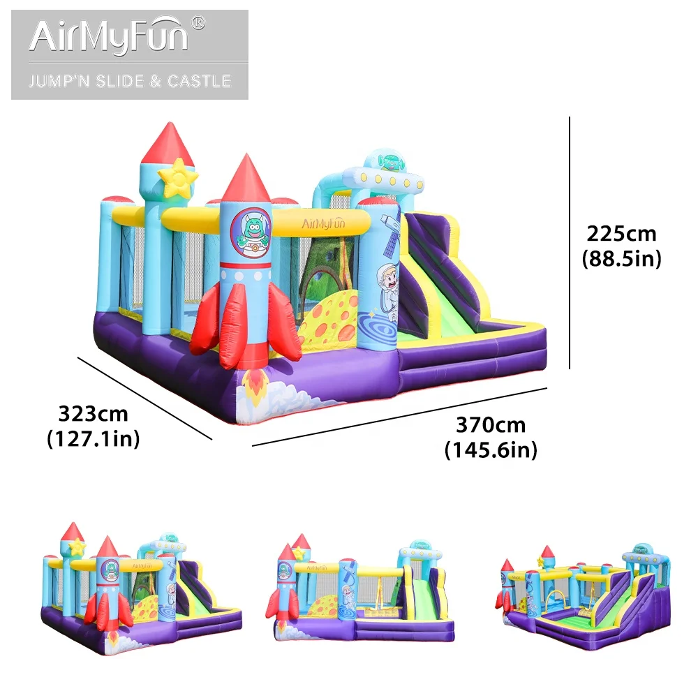 AirMyFun Inflatable Bouncer with Slide   Kids Inflatable Bouncy house Jumping Slide Big Inflatable Play House for Kids Outdoor