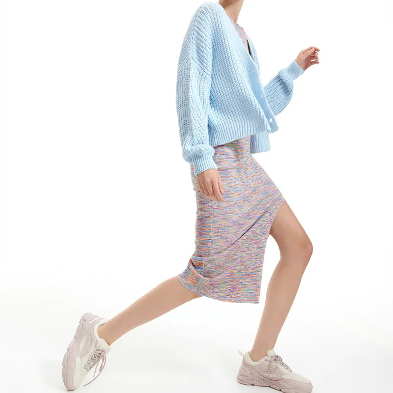 Latest Design Knitted Wool  Lady  Women Cardigan Sweater Girl Coat