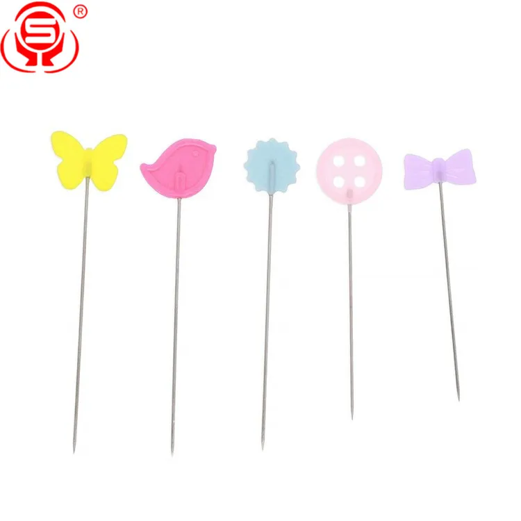 
Wholesale 500 Pcs Flat Button and Flower Head Pins / Straight Pins / Quilting Pins with Cases 