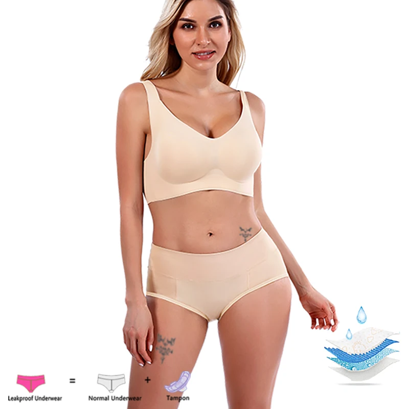Plus Size Cotton Leak-proof Undies Hot Lingerie Menstrual Period Panty Physiological Pants bamboo underwear