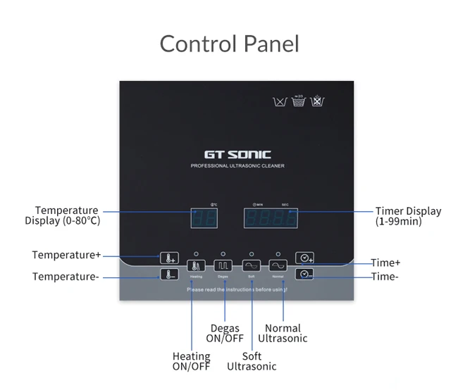 Gt Sonic-D3 3L 100W 50W 40Khz Ultrasound Cleaning Equipment Degas Digital Ultrasonic Cleaning Equipment With Degas