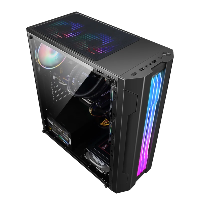 Металлический корпус компьютера полностью совместим с ATX/Micro-ATX/mini-ITX Тип материнской платы акриловая боковая