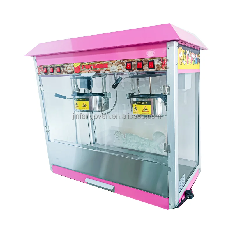 high quality pink popcorn machine electric popcorn machine with two pots