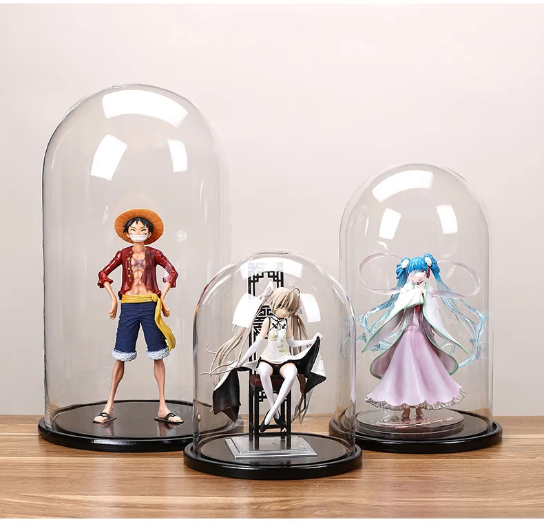 Wholesale 15*25cm  flower glass dome bell jar cloche ornament with wooden base for display jewelry/enteral flower