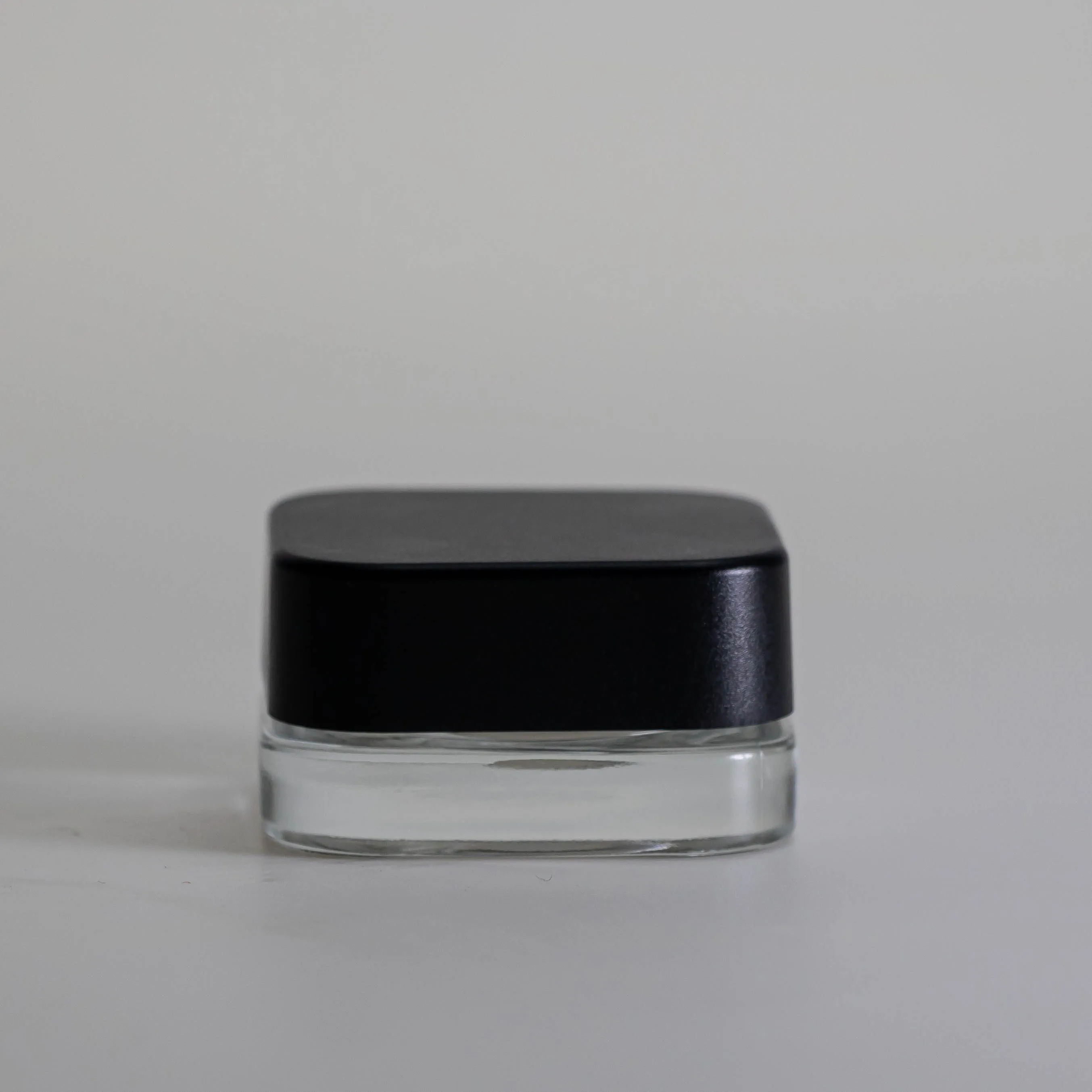 Small Clear Glass Grease Jars Custom Logo Square Concentrate Containers Child Resistant Cap CRC Glass Jar