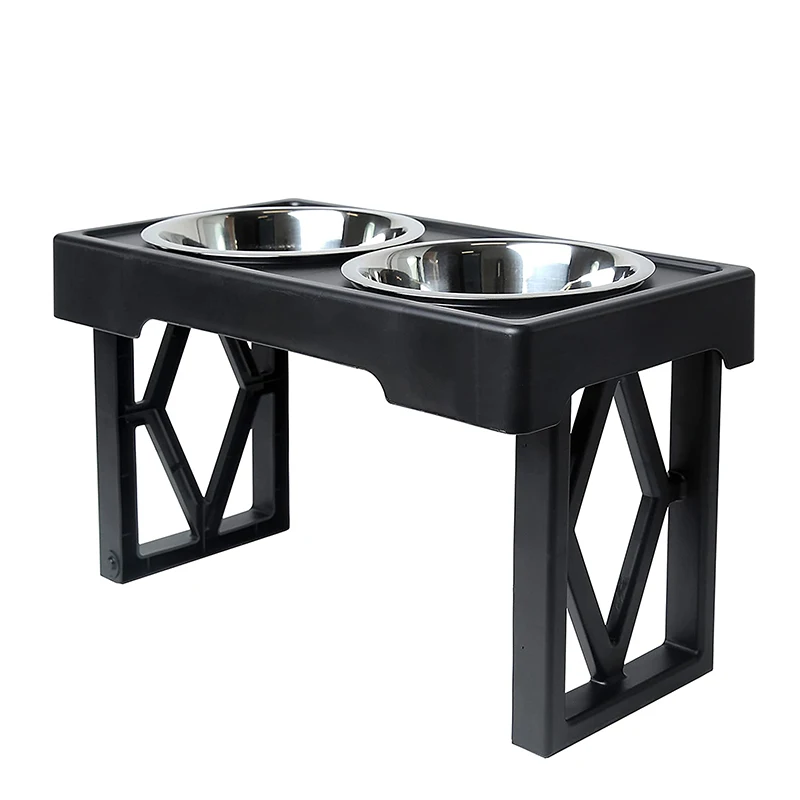 Amazon Best Seller Foldable Waterproof Slow Eat Double Dog Bowl Stand With Stainless Steel Bowls