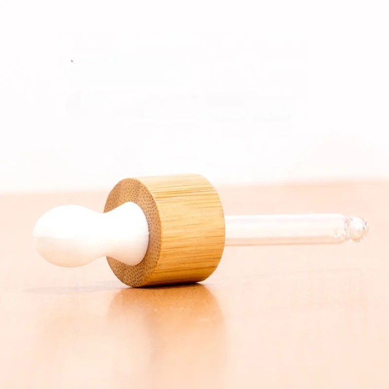 classical design 18/410 20/410 bamboo closure dropper essential oil separator dropper for skin care product bottle