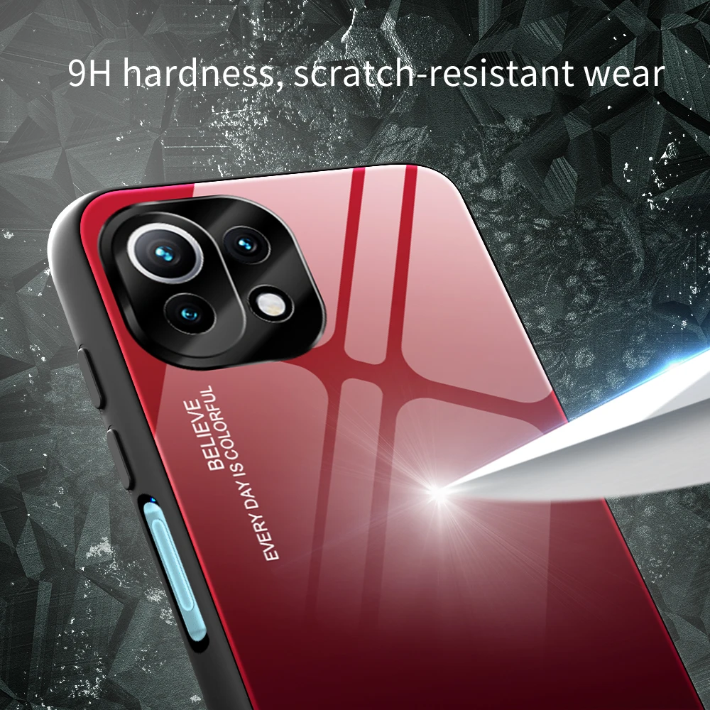 Чехол с градиентным закаленным стеклом для Xiaomi Redmi K40 Pro Мягкий бампер Note 10 чехлы телефонов Xiomi 11