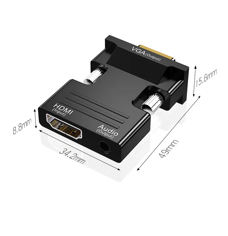 VGA to HDTV Converter HD to VGA 3.5mm Audio Cable 1080P Video Adapter