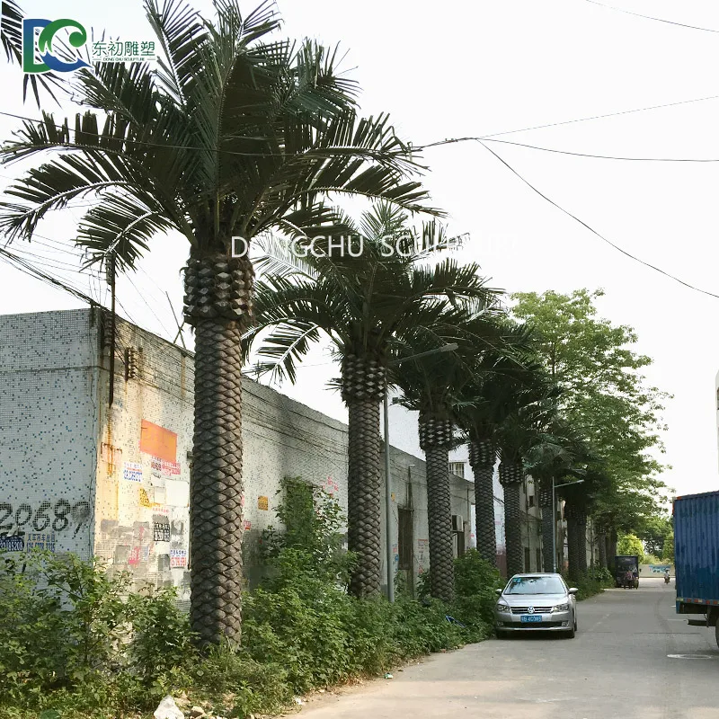 Palm artificial plants sale outdoor decor plastic fiberglass artificial palm trees