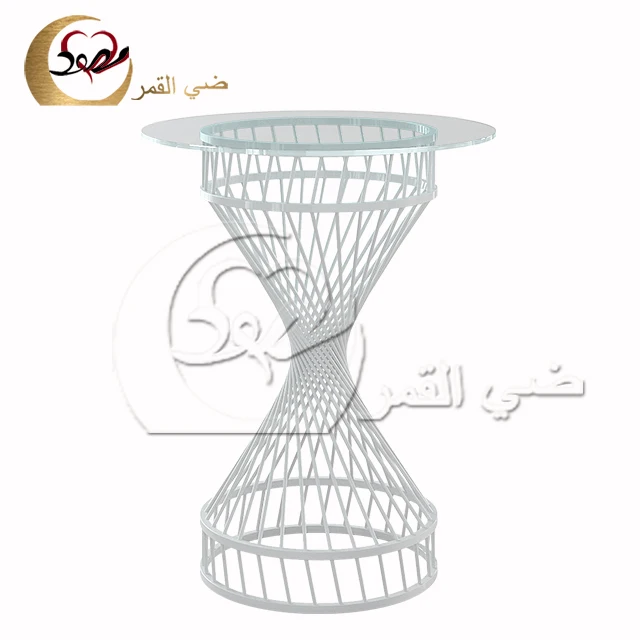 Night club furniture gold stainless steel base bar table sets