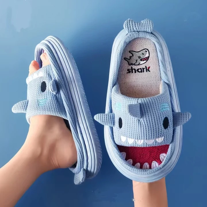 Dropshipping 2022 winter ladies slippers,indoor soft comfortable high quality slippers,linen shark slides