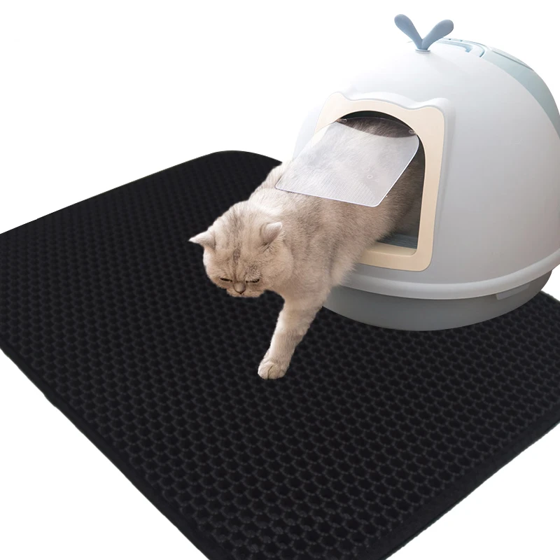 Custom Washable Thickening Sliproof Waterproof Cat Litter Mat Eva Foam Pet Box Mat Leakproof Cat Litter Mat