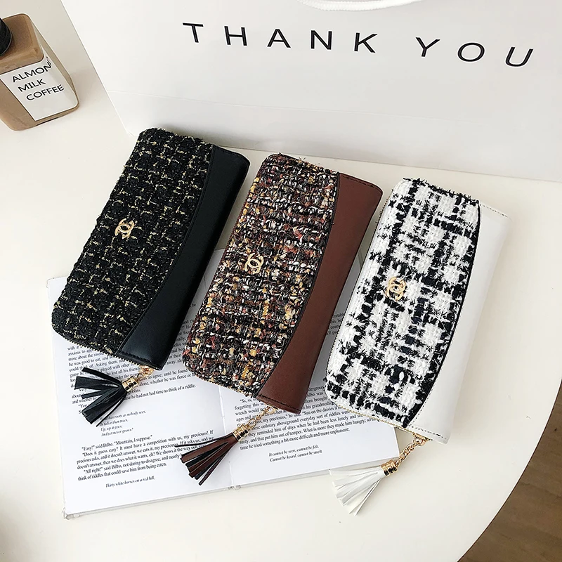 New Style  Large Capacity Clutch Purse  Women Wallet with Wrist Strap Females Long Zipper Cell Phone Women Wallet