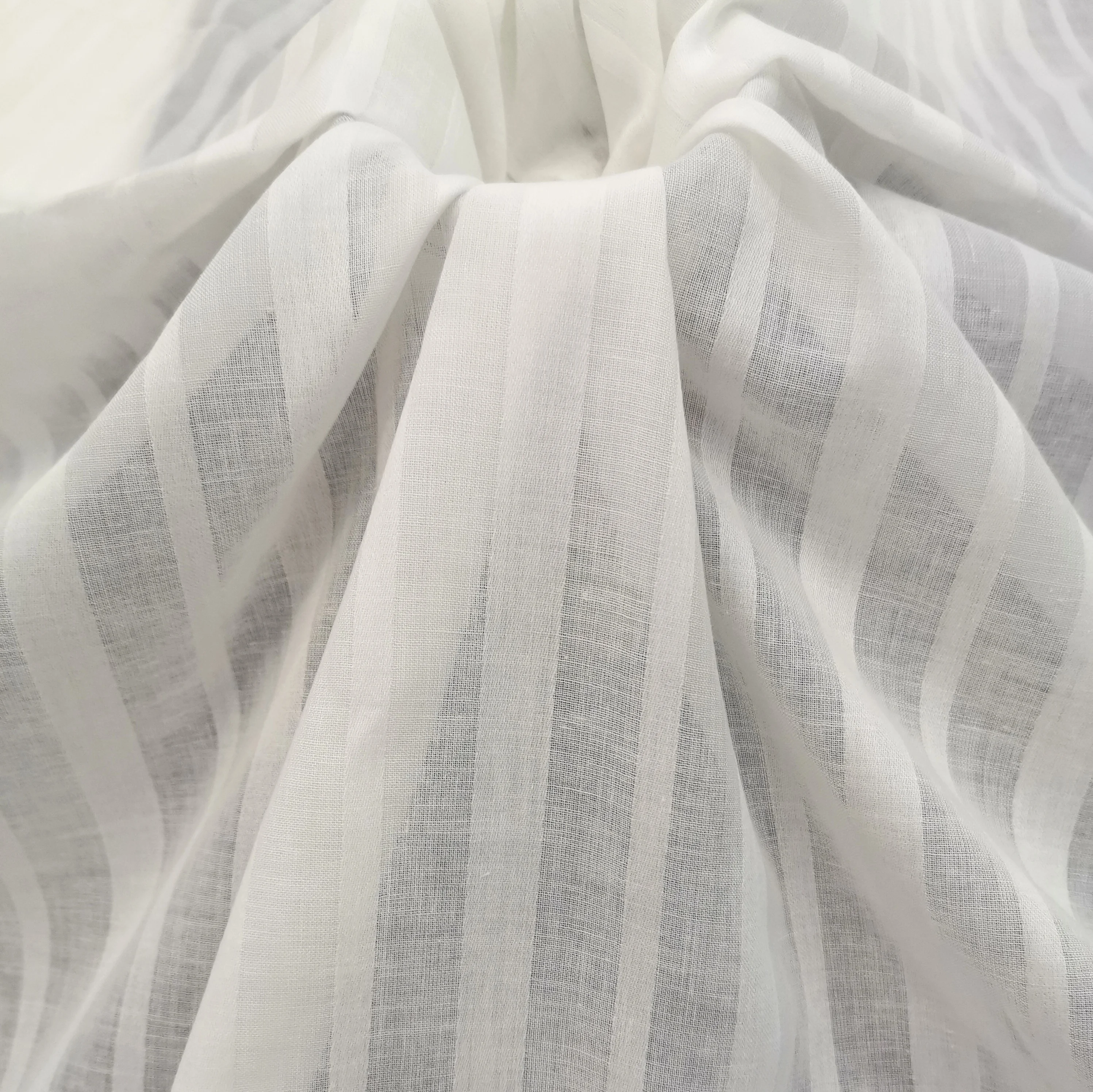 SISITEX Cotton vertical stripe jacquard fabric for summer short sleeve shirt dress breathable sun protection fabric SS18538