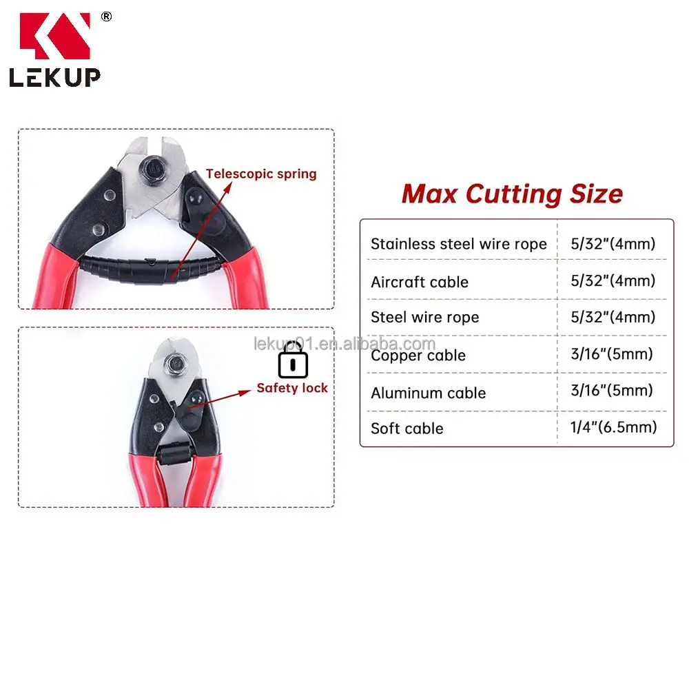 Hydraulic Wire Terminal Crimper Swager Battery Cable Lug Crimping Swaging Tool Up to 45KN with Stainless Steel Cable Cutter