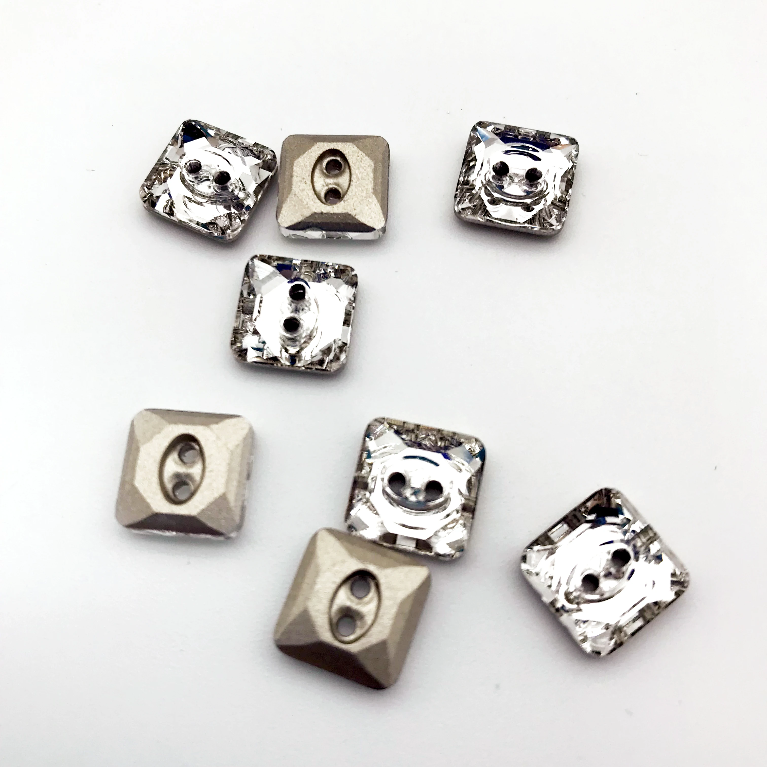 10mm two holes rhinestone crystal square buttons for shirt for sweater