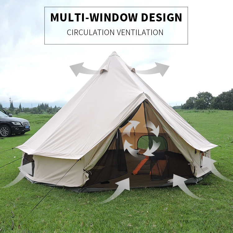 hot sale Camping Yurt Glamping Bell Tents 4 Season luxury Hotel Dome Tent Customized OEM  Family Tent