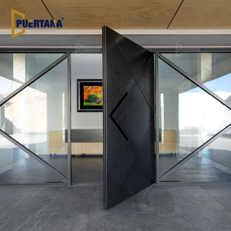 Stainless Steel Black Heavy Duty Door Pivot Hinge Front Door Pivot Modern Metal Luxury Pivot Doors