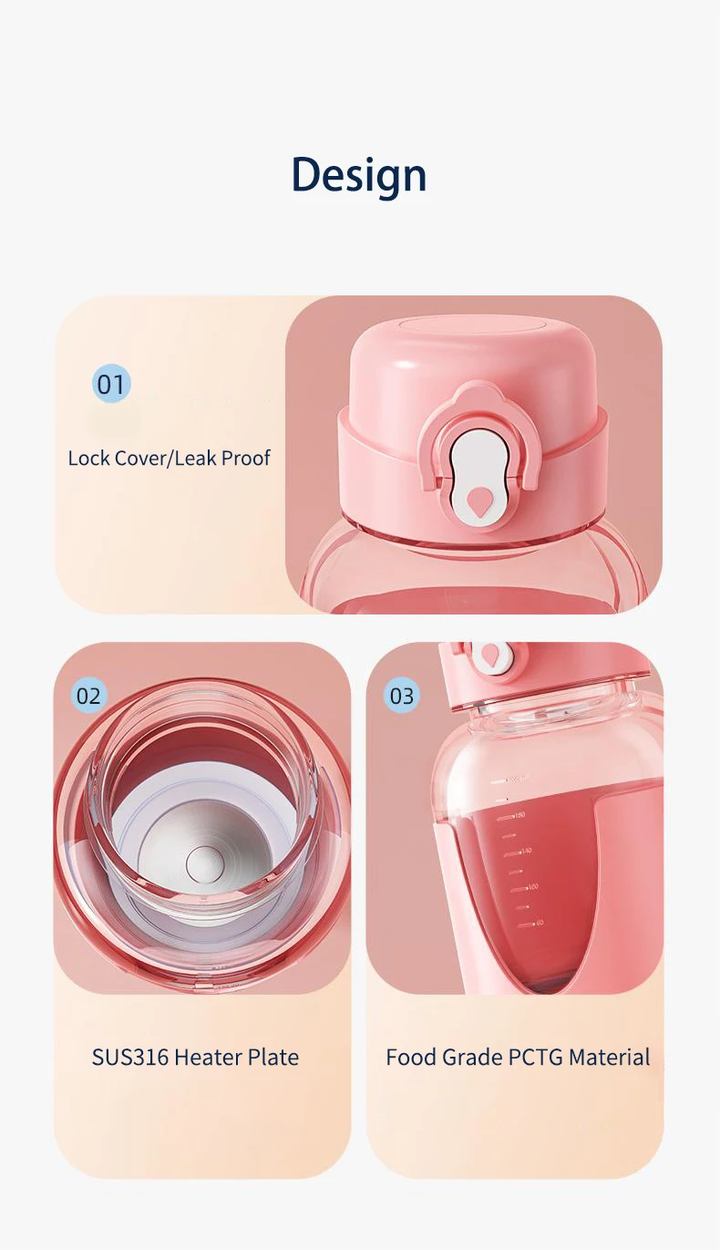 Baby Portable Electric Kettle for Travel Small Electric Thermos Heating Cup Bottle Personal  Mini Heater Warmer