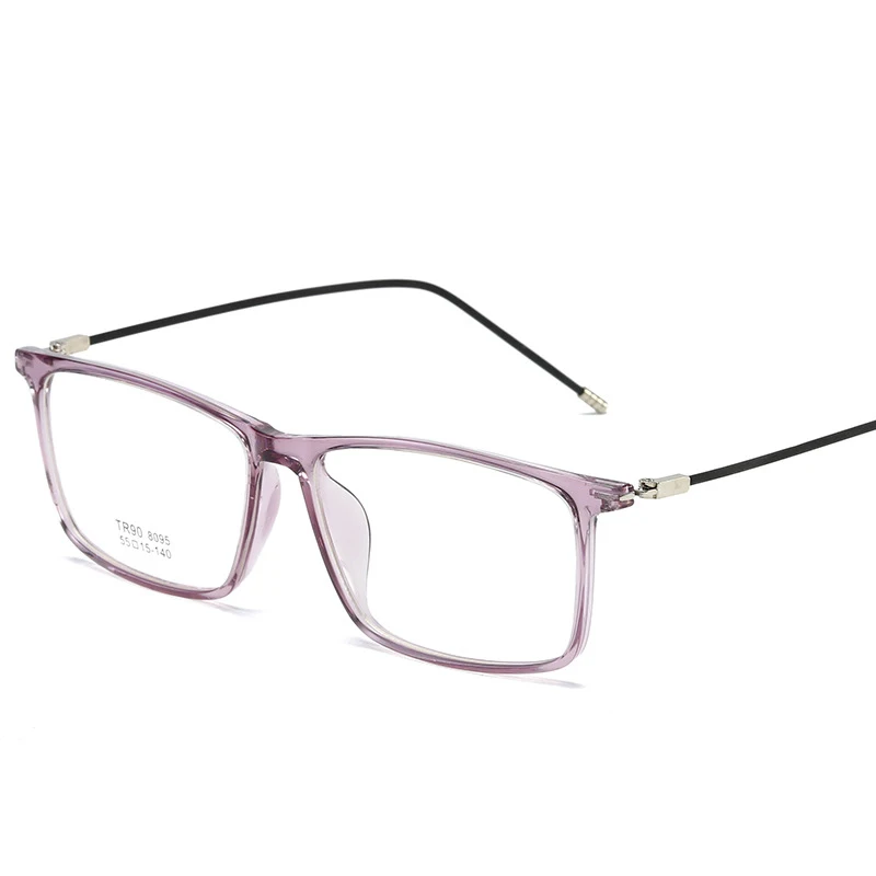 Cheapest Square large frame thin face eyeglasses men fashion wild transparent color TR90 optical glasses
