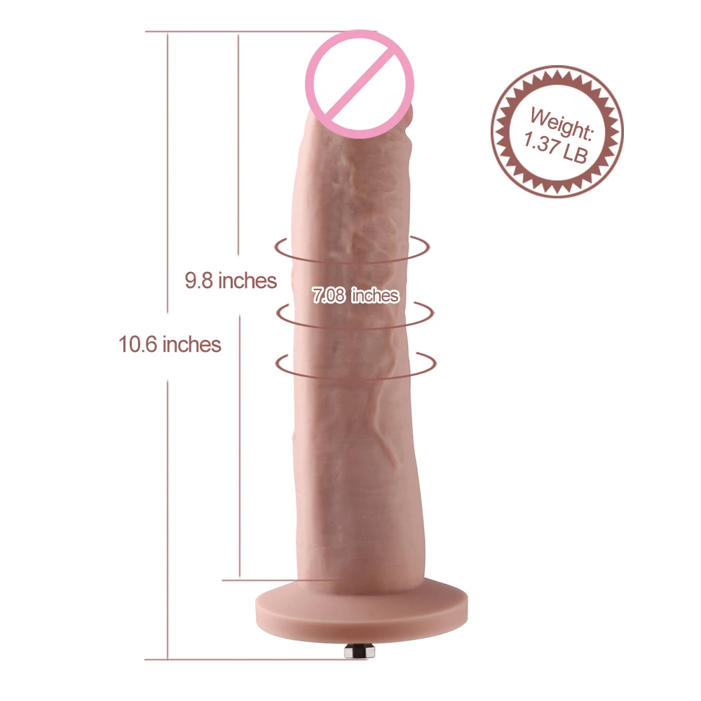 Hismith 10.2 inch Vibrating Dildo with 3 Speeds + 4 Modes with KlicLok System - Slight Curved Silicone Penis Dong Vibrator