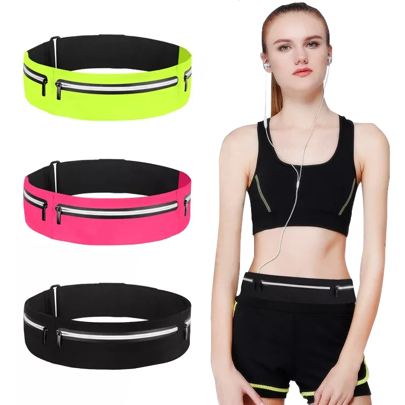 Waterproof Running Jogging Cycling Sport Men Three Pockets Fanny Pack Belt Bag Waist Pouch with Adjustable Strap
