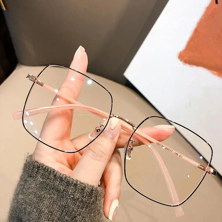 Hot sale metal Cheap blue ray glasses anti blue light filter optical frame Square women men bluelight blocking glasses