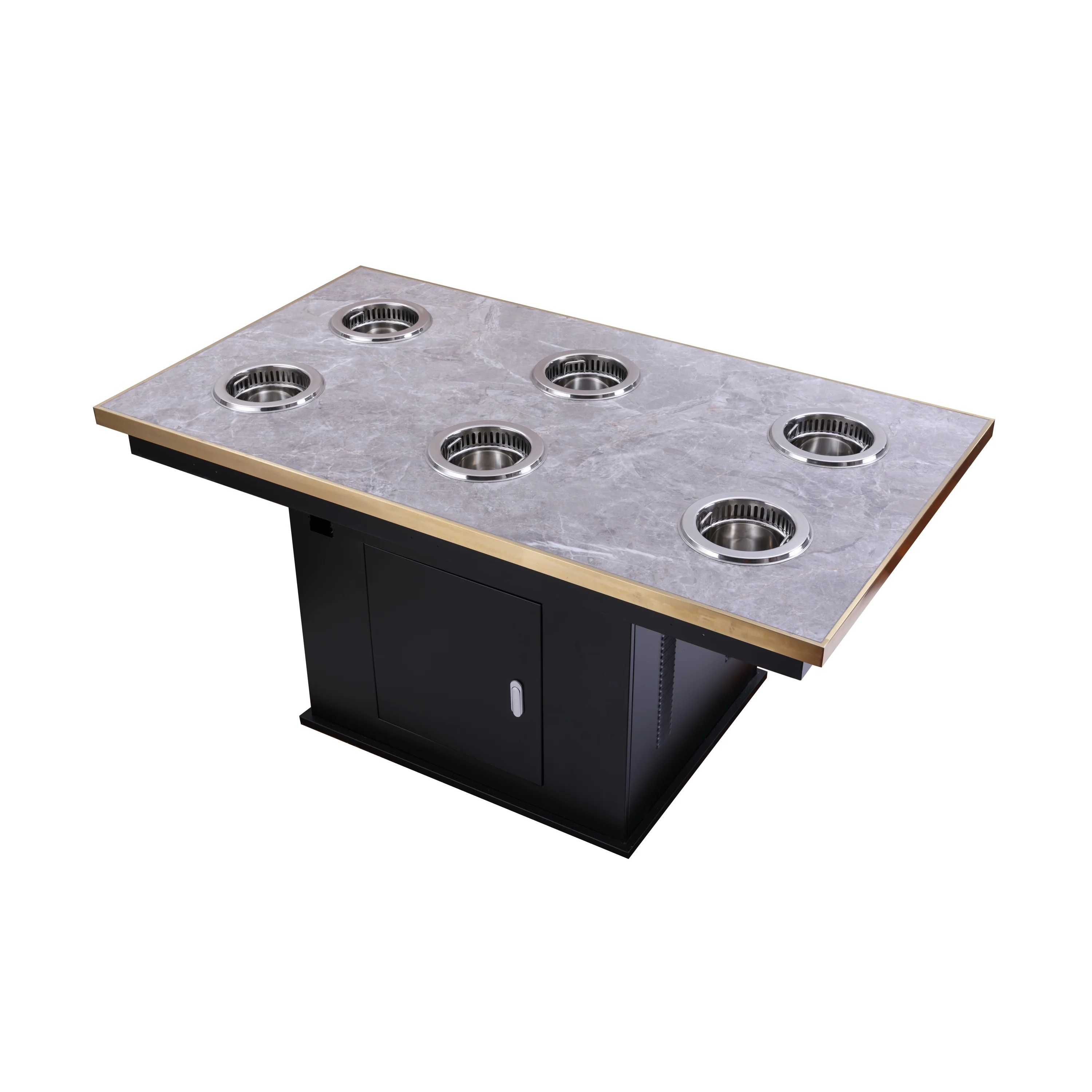 Commercial Built in Hot Pot Table Smokeless Dining Mini Hot Pot Table Chinese Single Hot Pot Table